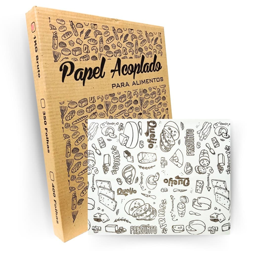 Papel Acoplado 1KG Lanches E Frios Delivery 30x38 Hamburguer Estampado