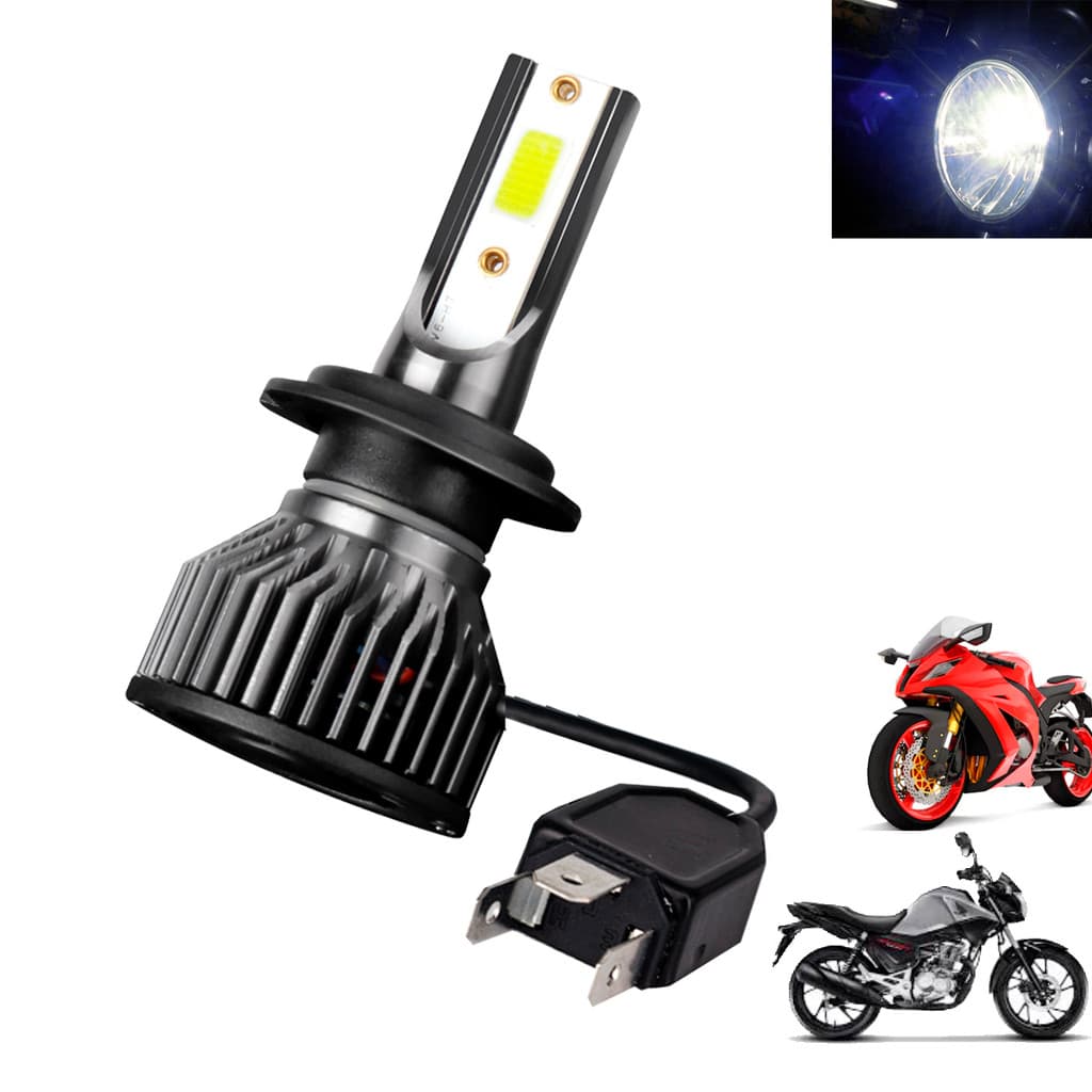 Lâmpada farol alto baixo UltraLed Super Branca 6500k 11000Lumens H4 18W MOTO LED DOB ECNOLOGIA ALEMÃ