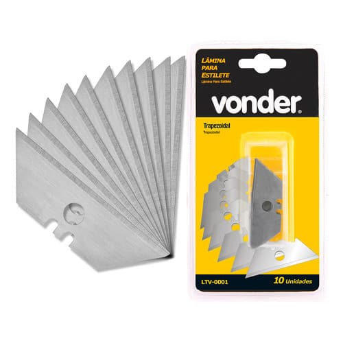Lamina Estilete Trapezoidal Tubete Com 10 Peças Vonder