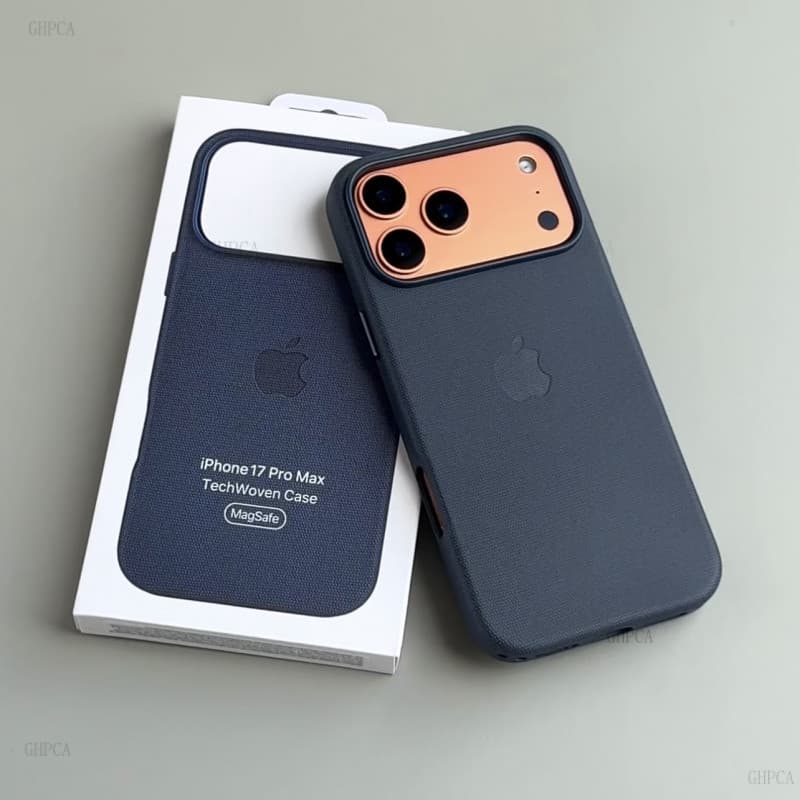 Capa de tecido com tecnologia Original adequada para iPhone 17 Pro e Pro Max MagSafe com suporte para animação Pop-up.