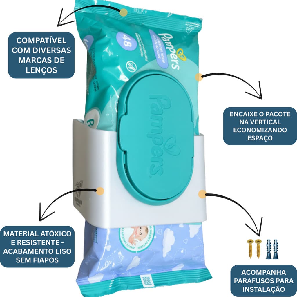 Suporte Dispenser Organizador de Lenço Toalha Umedecido