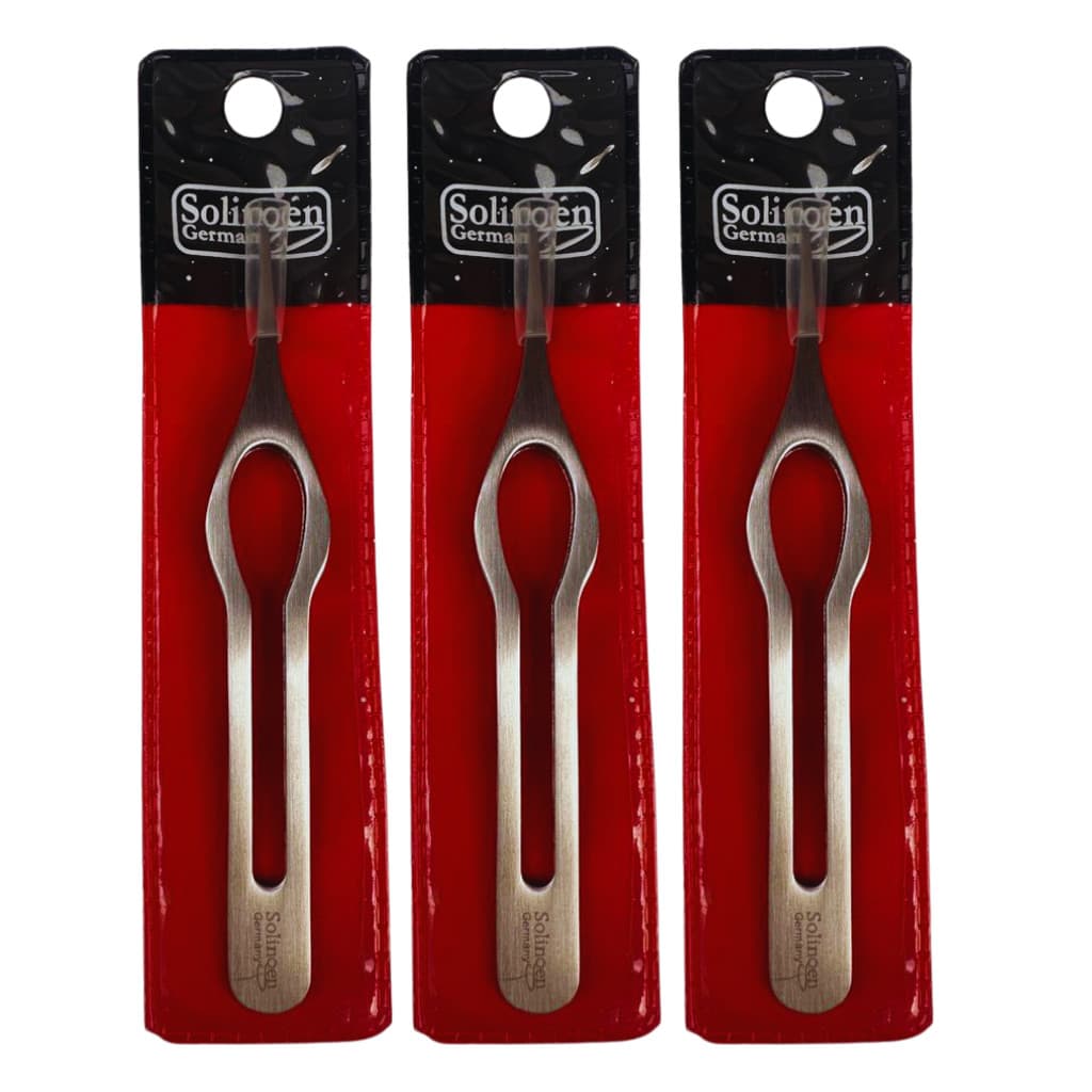 Kit 3 Pinças Sobrancelha Solingen Ergo Design Ponta Fina