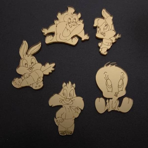 APLIQUE ACRILICO KIT BABY LOONEY TUNES 4CM - KIT 10 UNIDADES