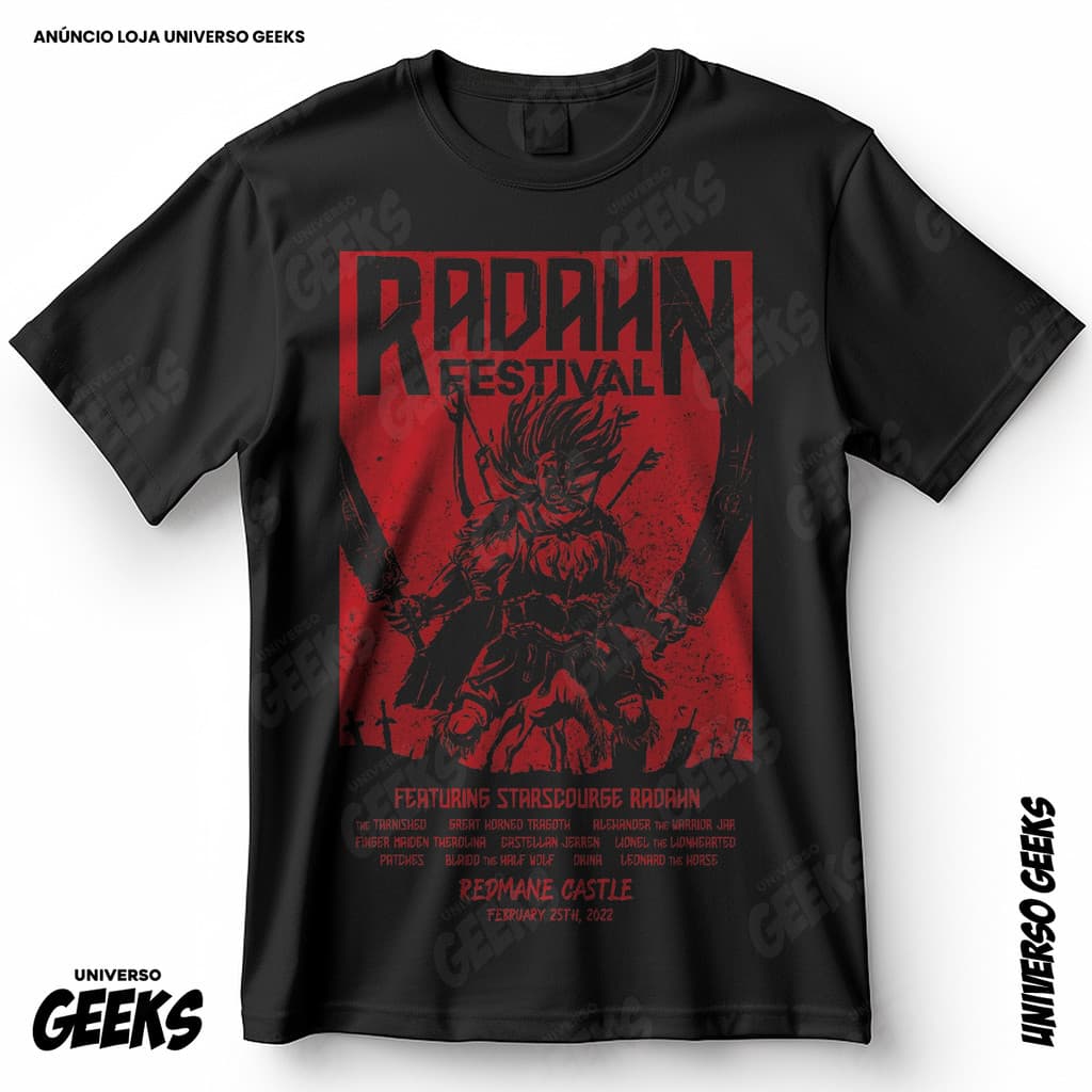 Camiseta Elden Ring Radahn Jogo Gamer Blusa Camiseta de Anime 100% Algodão