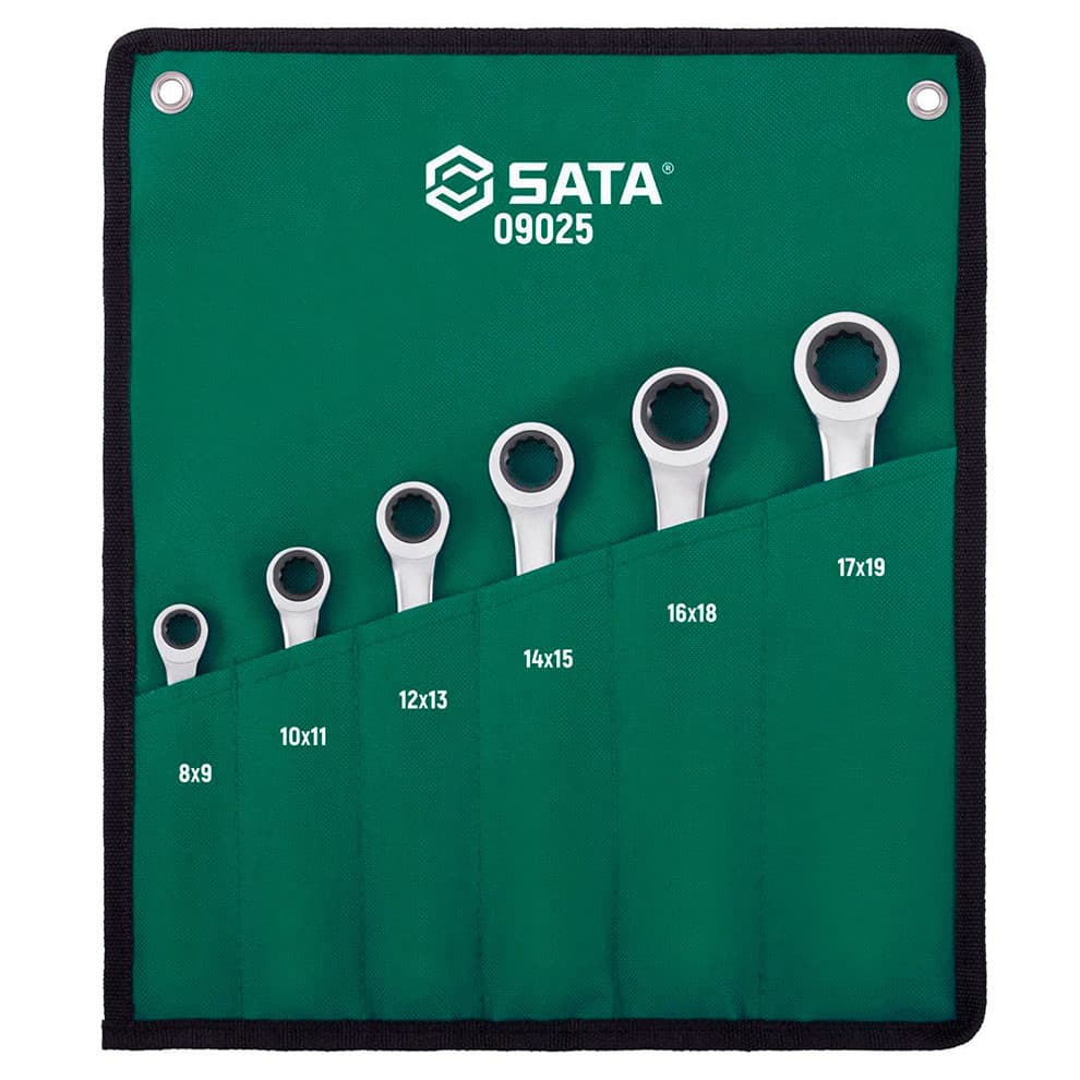 Jogo de Chave Estrela com Catraca 8x9mm a 17x19mm com 6 Peças SATA ST09025SJ