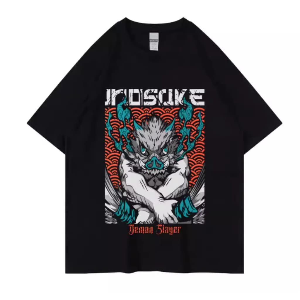 Camiseta Casual Masculina De Algodão Com Estampa Artística Do Personagem Inosuke Hashibira, Do Demon Slayer