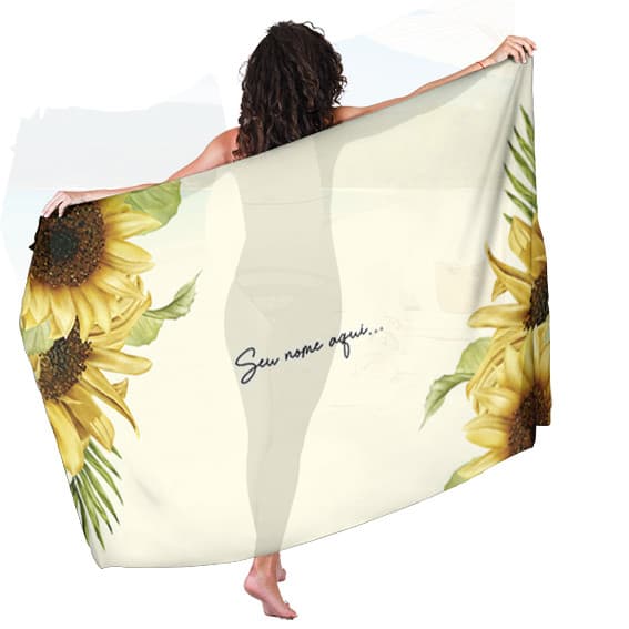 Canga Saida de Praia com nome personalizado 90x140cm