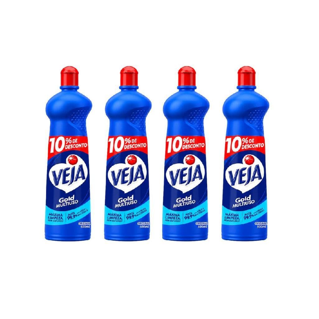 Kit Com 4 Limpadores Veja Gold Multiuso 500ml