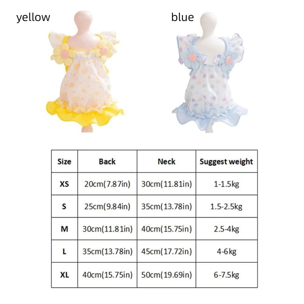 Vestido De Princesa Para Cachorro YINFANTEWN , Verão Floral 3D Estampado , Colete Macio Respirável