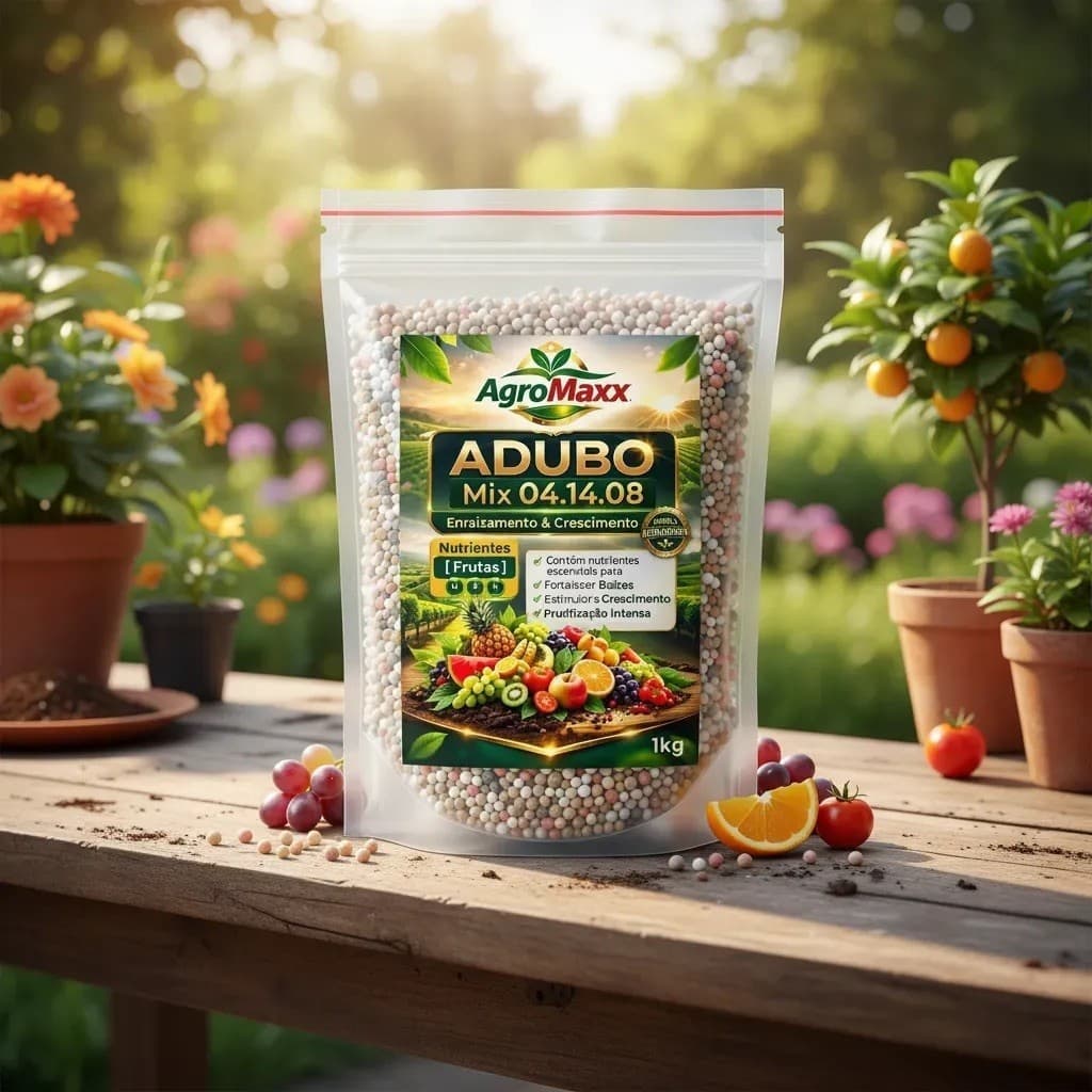 Adubo Fertilizante NPK 04-14-08 Premium Agromaxx para Pomar Vaso Jardim Floração e Frutificação