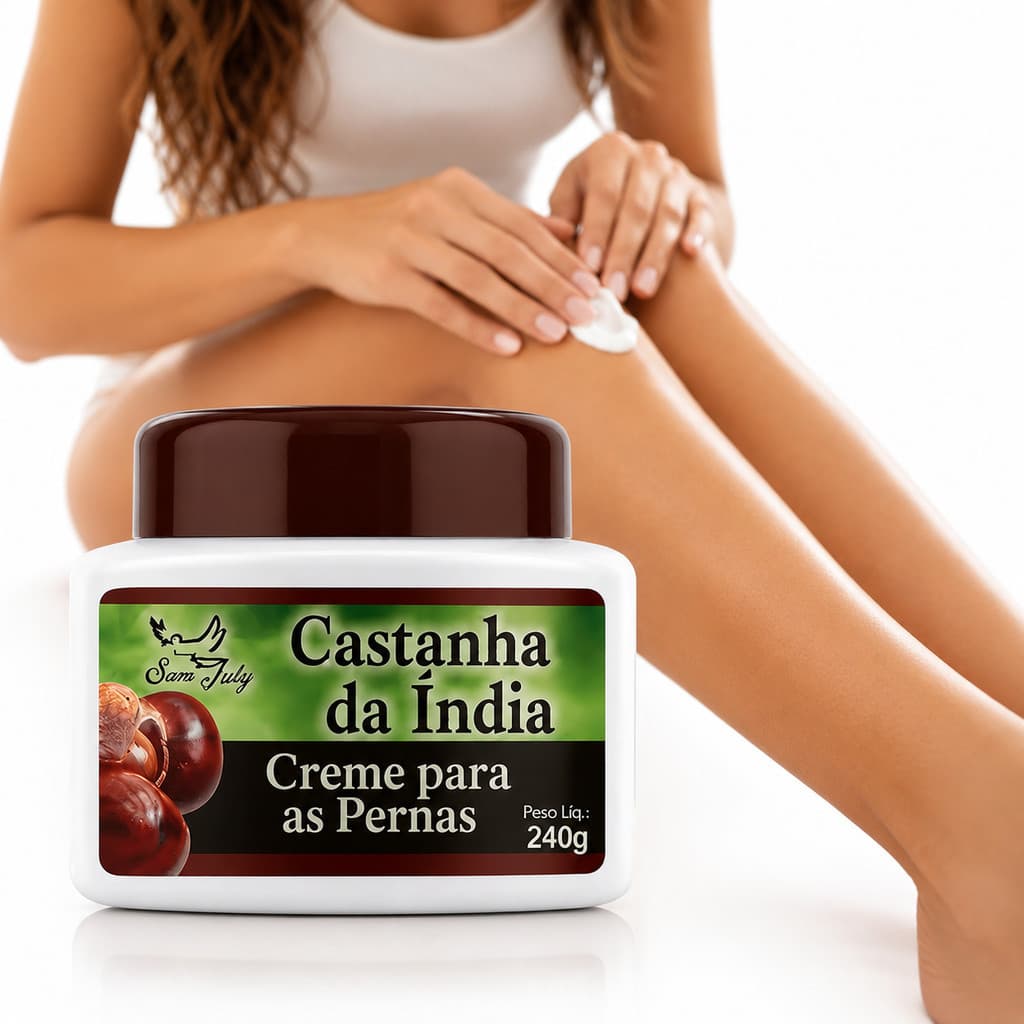 Creme Castanha da Índia Varizes Pernas Cansadas Circulação Hidratante Alívio Diário 240g San Jully