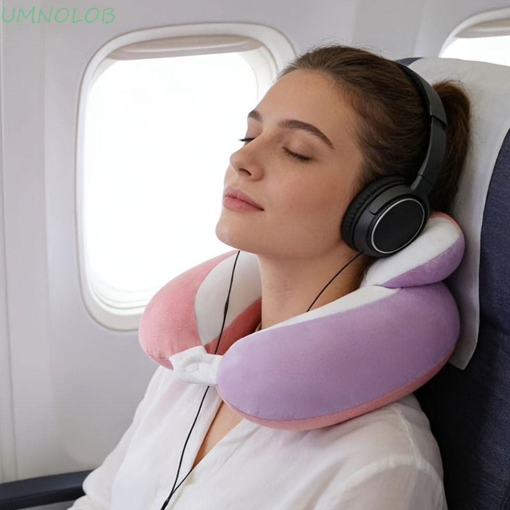 Travesseiro De Apoio Para Pescoço UMNOLOB , De Viagem Simples E Respirável Avião De Algodão PP Ajustável