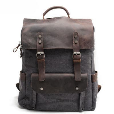 Muchuan Retro lona mochila Unisex estilo Preppy saco de escola lona algodão puro com primeira camada cavalo louco escola