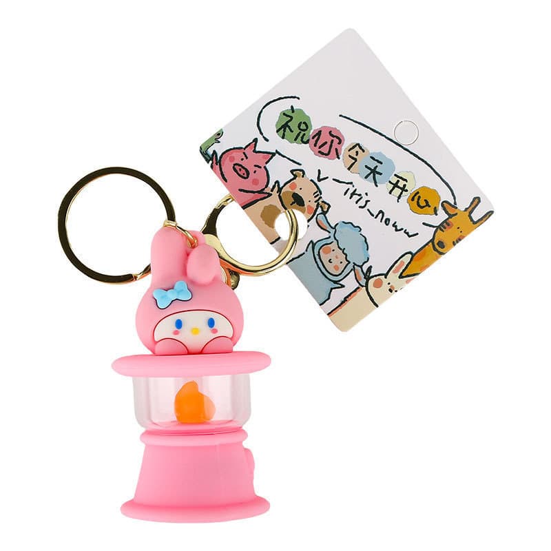 Bonito criativo Sanrio luminosa luz noturna chaveiro KT dos desenhos animados Kuromi estudante saco pingente pequeno pre