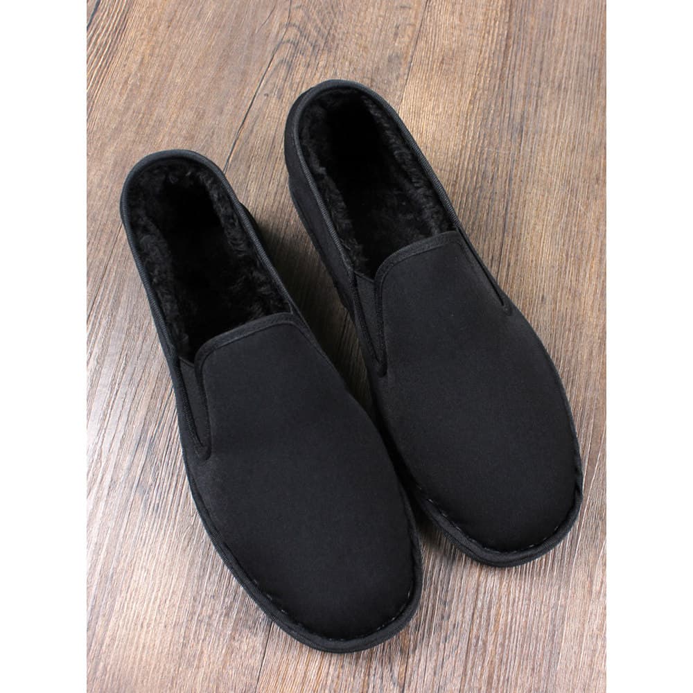 Velho pequim sapatos de algodão masculino inverno velo tecido sapatos engrossado quente Casual deslizamento-On juventude