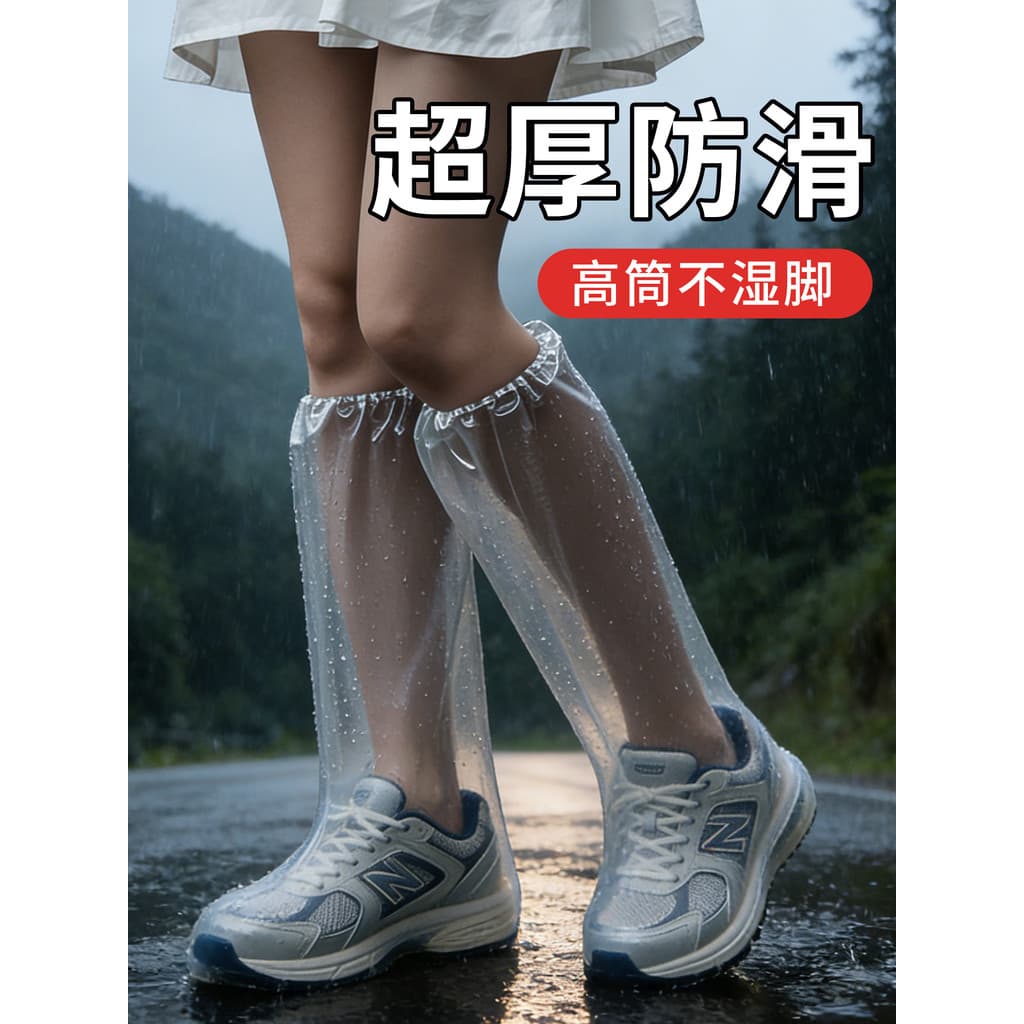 Capa descartável para bota de chuva, tubo longo, dia chuvoso, à prova d'água, Super grossa, antiderrapante, capa para bo