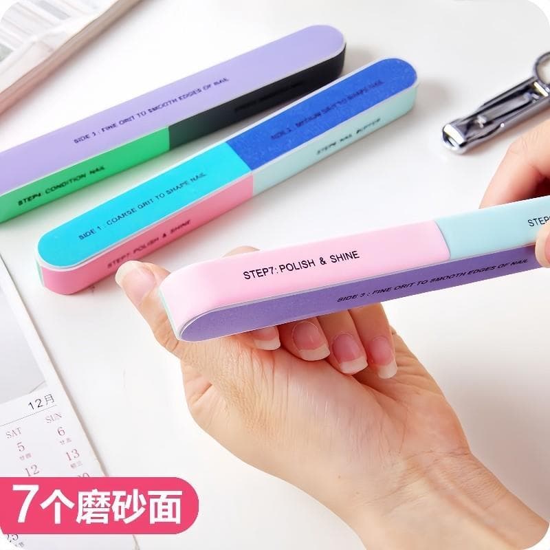 Tira de polimento de lixa de unha, arquivo de polimento de seis lados, conjunto de ferramentas de Manicure, impressão du