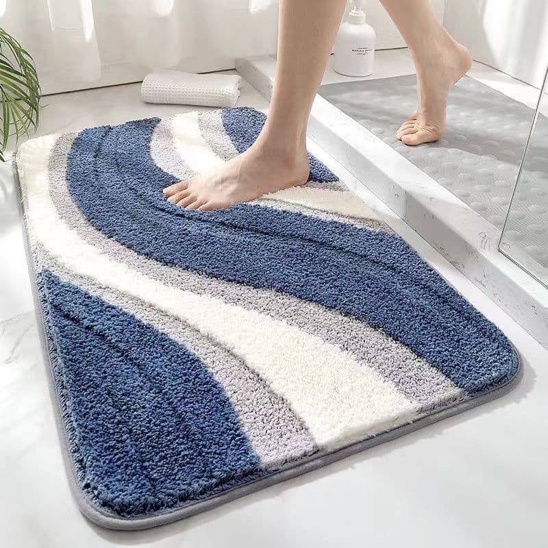 Tapetes absorventes para porta de banheiro, tapetes fofos antiderrapantes para porta de entrada