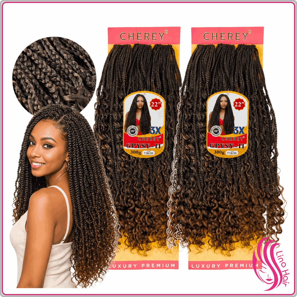 Cabelo para Trança Crochet Braid Gypsy Braid II Cherey 300g 3X - Cachos Definidos Macios