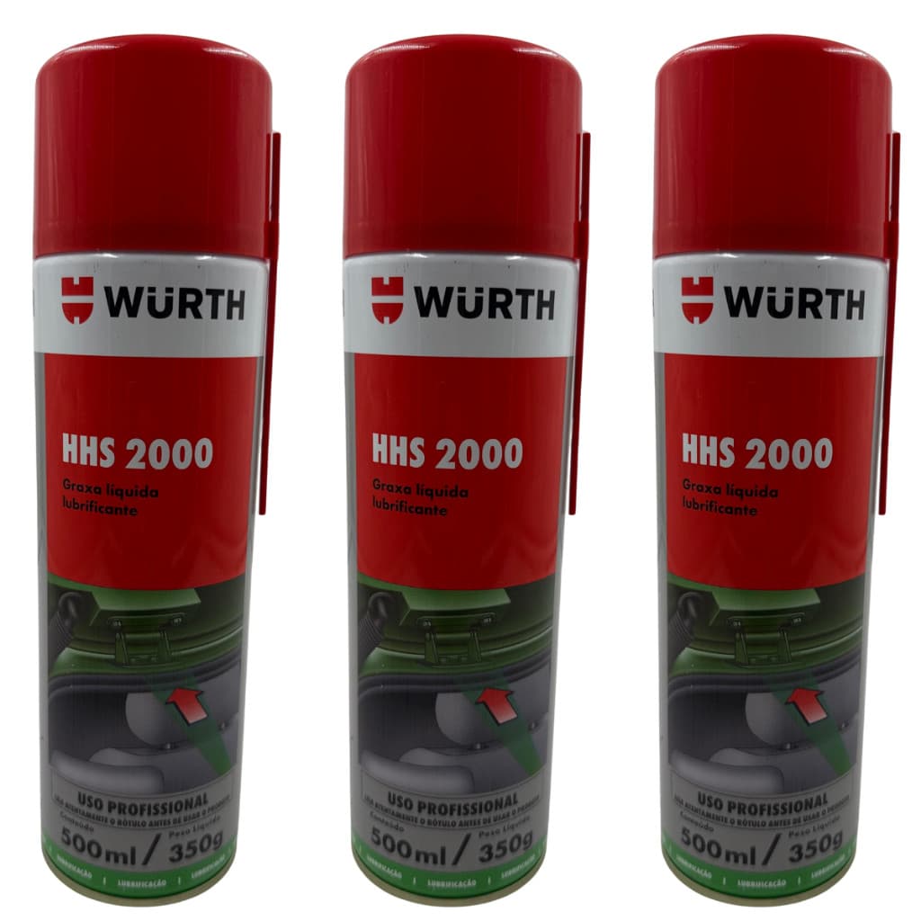 Graxa Spray Liquida 200ml Wurth HSS2000 Lubrificante Industrial de alta perfomance