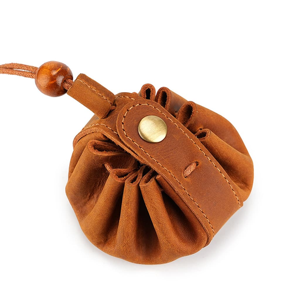 Fabricante atacado cavalo louco couro artesanal criativo primeira camada de couro embreagem moeda bolsa cordão Co