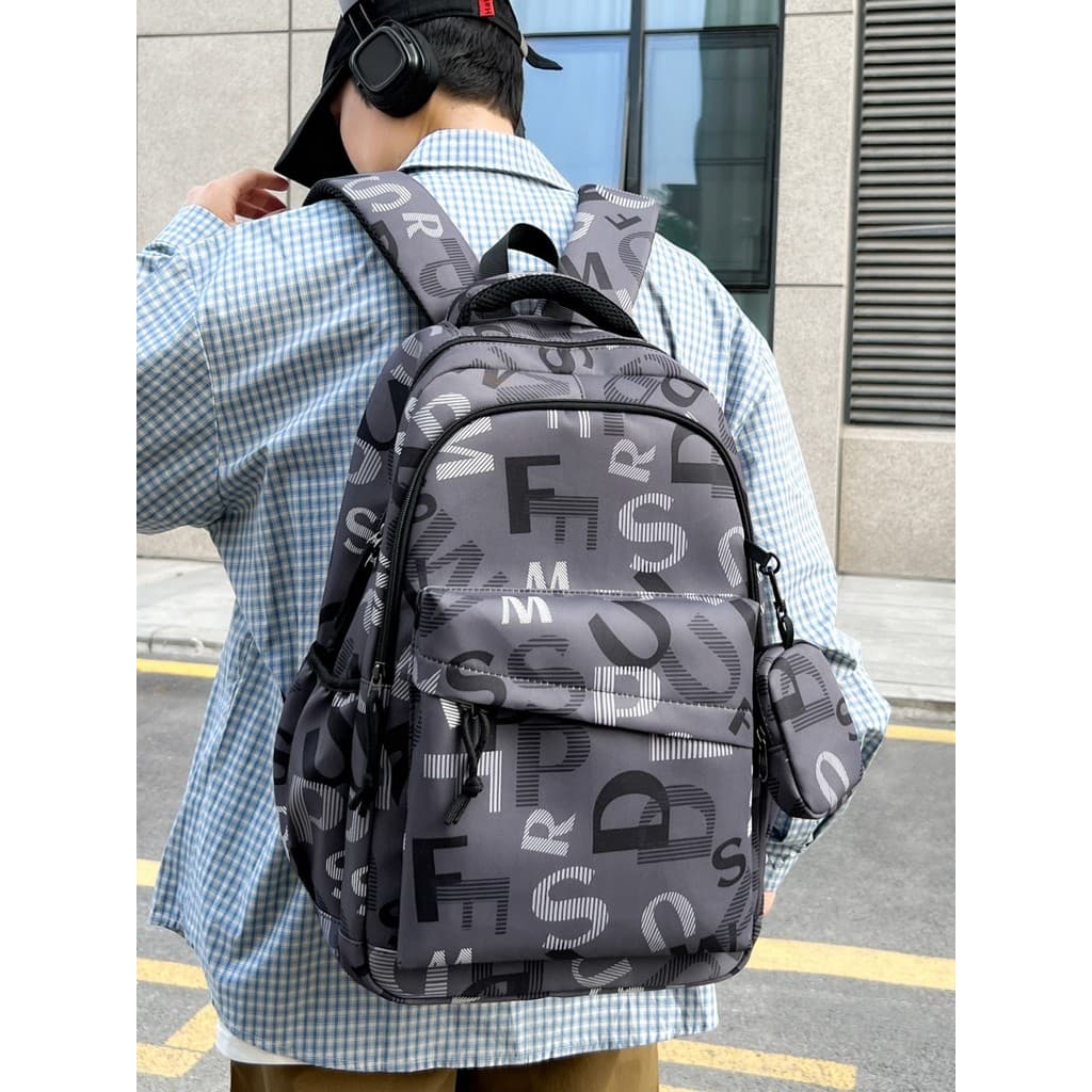 Street Wear carta Graffiti mochila meninos júnior escola secundária grande capacidade reduzir carga Campus mochila