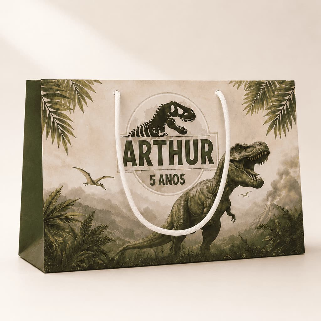 Sacolinha Personalizada dinossauro | Jurasic TODOS OS TEMAS