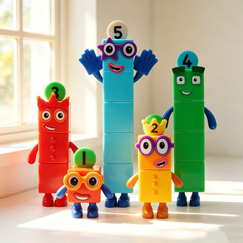 5 Pçs/set Numberblocks Estatuetas Estátua Coleção Figura De Ação Modelo Boneca Artesanato Sala Bolo Decoração Brinquedo
