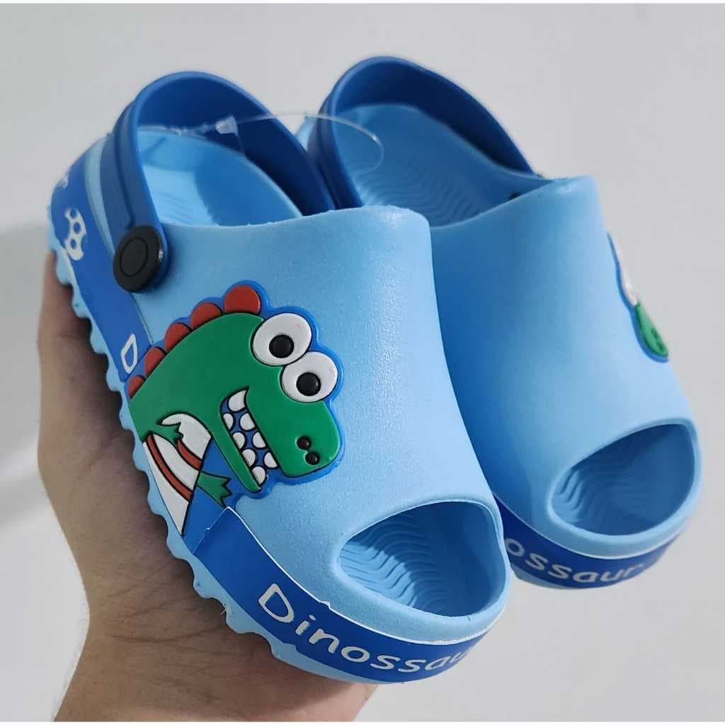 Sandália Infantil Dino Baby Menino Dinossauro Bebê Antiderrapante Macio Leve e Seguro
