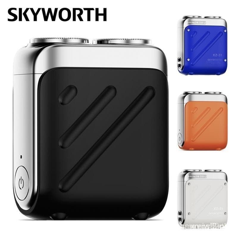 Mini Barbeador Elétrico Skyworth Traveller, à Prova d'Água e Confortável, com Cortador Magnético de Duplo Anel, Operação