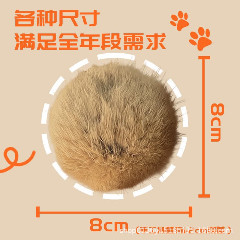 Bola De Pele De Coelho Para Gato Brinquedo Interativo Silencioso Anti Tédio Caça Pet
