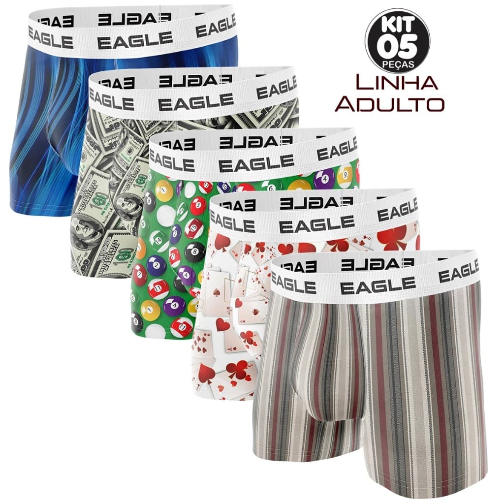 KIT 5  CUECAS BOX BOXER  QUALIDADE E PREÇO BAIXO - SORTIDO