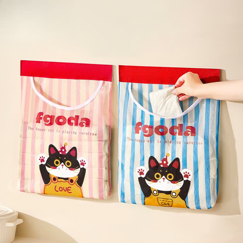 [Estoque pronto] Bolso de rede de armazenamento de Velcro de desenho animado Bolsa de armazenamento multifuncional Roupa