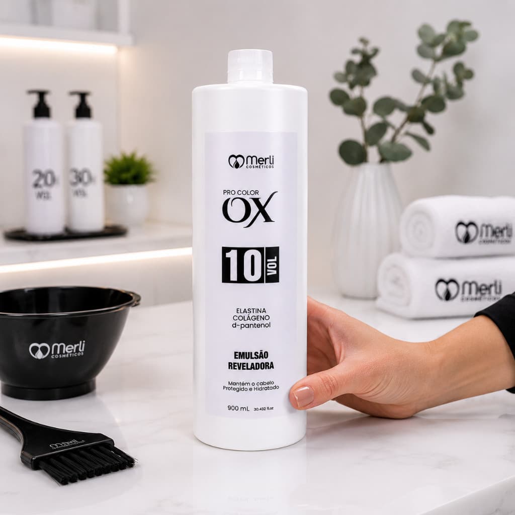 Água Oxigenada Cremosa 10 Volumes Merli Cosméticos 900ml