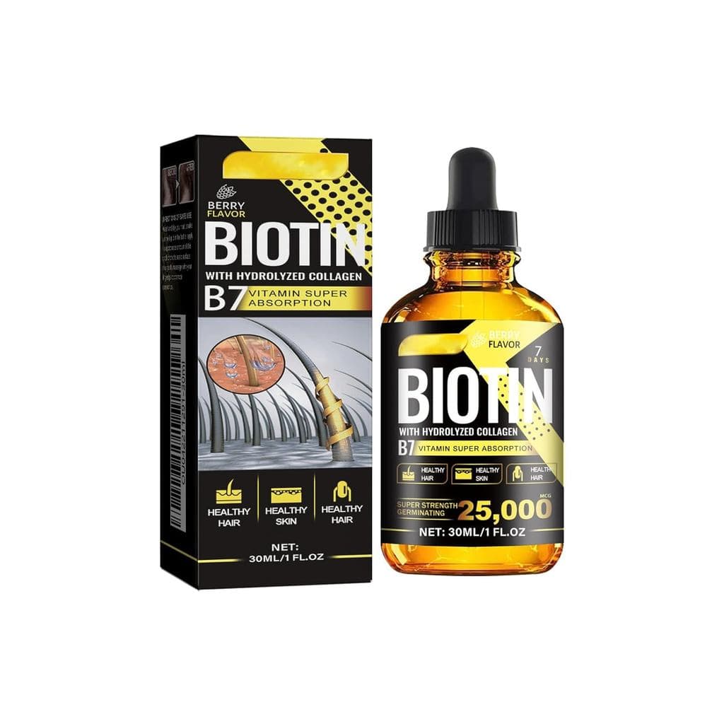 Óleo para Crescimento Capilar com Biotina, Colágeno Hidrolisado, Vitamina B7, Alecrim, Ginseng, Tocoferol, 30ml, Prevenç