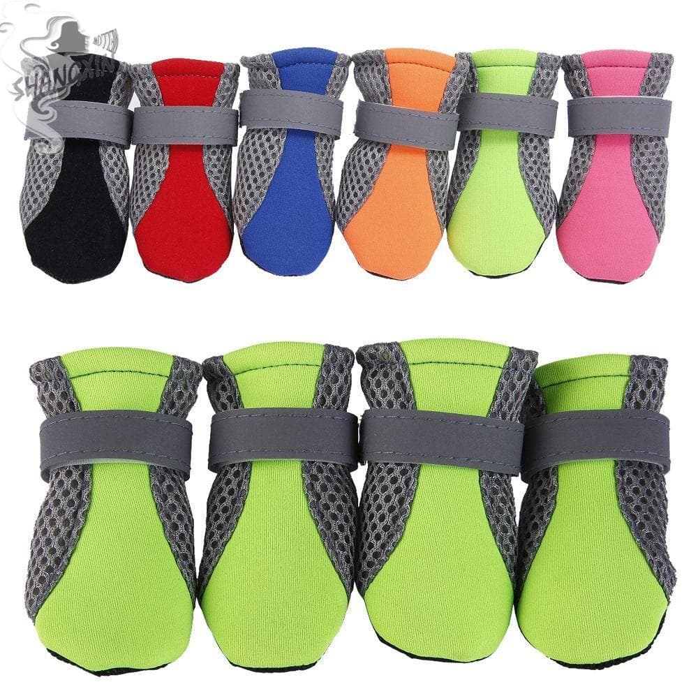 SHANGXIN Sapatos Para Cães Pequenos E Grandes Poodle Yorkshire Pavimento Quente Malha Botas De Chuva Animais De Estimaçã