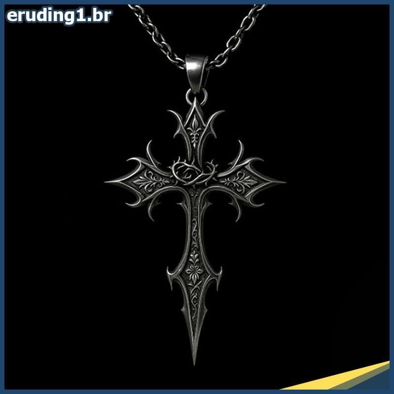 erudi Cruz Nelace Vintage Gótico Prata Crucifixo Religioso Pingente Jóias Presentes De Natal Para Mulheres Homens .