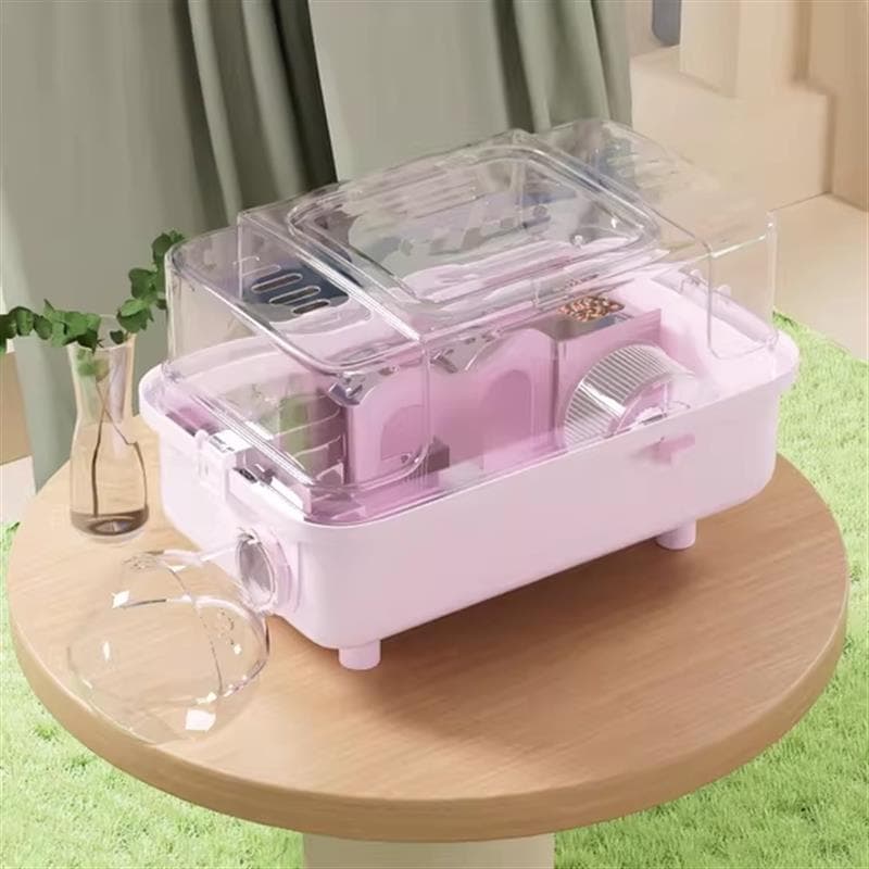 Gaiola de hamster urso dourado Deluxe Villa acrílico transparente hamster caixa de reprodução especial passeio barato fa