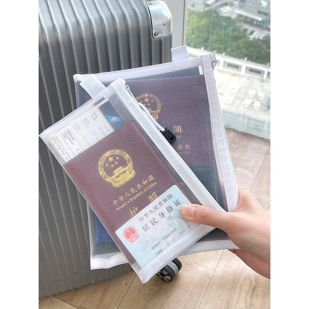Saco de armazenamento de passaporte viagem no exterior transparente portátil ID cartão de embarque titular caso protetor