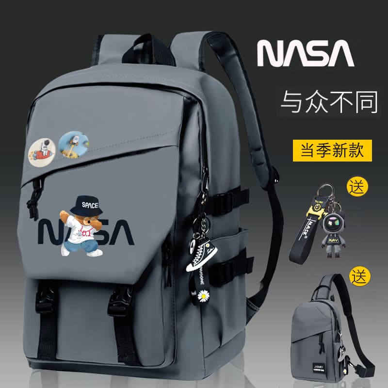 Astronauta mochila masculina estudante universitário moda rua Wear computador saco do ensino médio júnior estudante do e