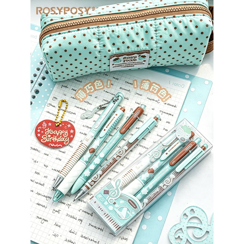RosyPosy Soft Set Caneta de Gel de Chocolate de alto valor estilo ins preto 2026 Caneta-tinteiro de venda quente Conjunt