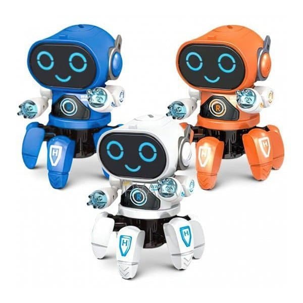 Brinquedo infantil Robô Aranha Dançarino 6 Pernas com Luz Som e Movimento