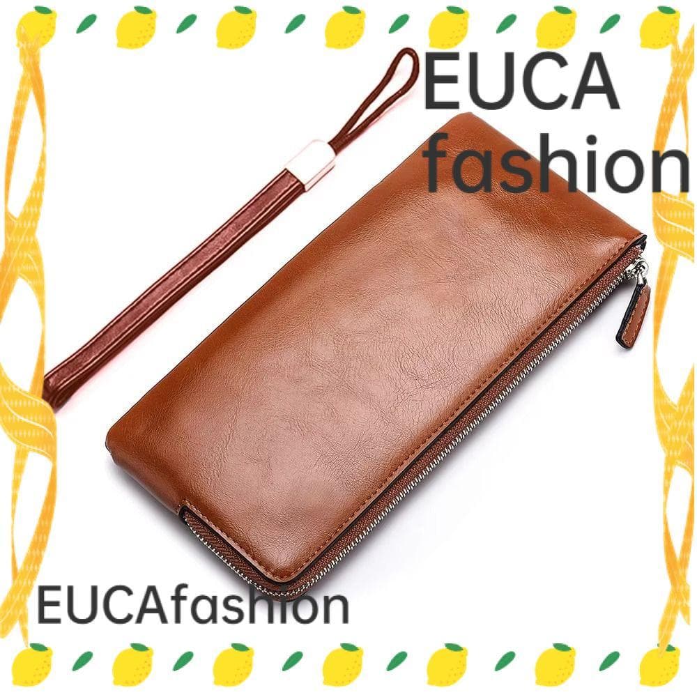 Carteira Longa Masculina EUCAFASHION , Bolsa De Moedas De Couro Macio Fino , Porta-Cartões Telefônicos De Grande Capacid