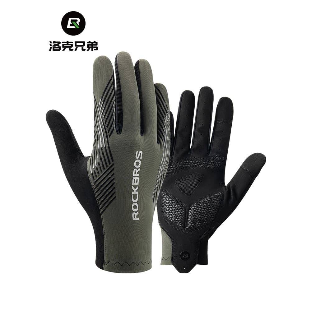 Rock Brothers Luvas de Ciclismo Dedo Cheio Estrada Dedo Longo Tela Sensível Ao Toque Estilo Fino Respirável Luvas de Bic