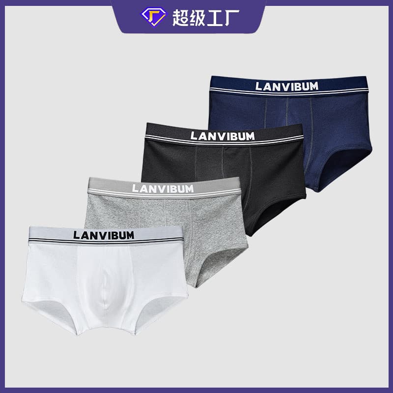Cueca boxer masculina com rosca de algodão cueca boxer