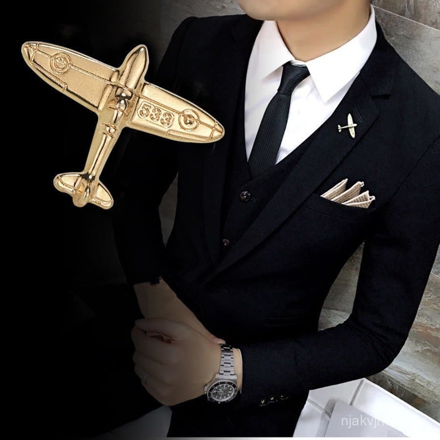 Novo Pino Tendência Terno Selvagem Camisola Acessórios Broche De Aeronave Personalidade Japonesa E Coreana Moda Xale Fiv