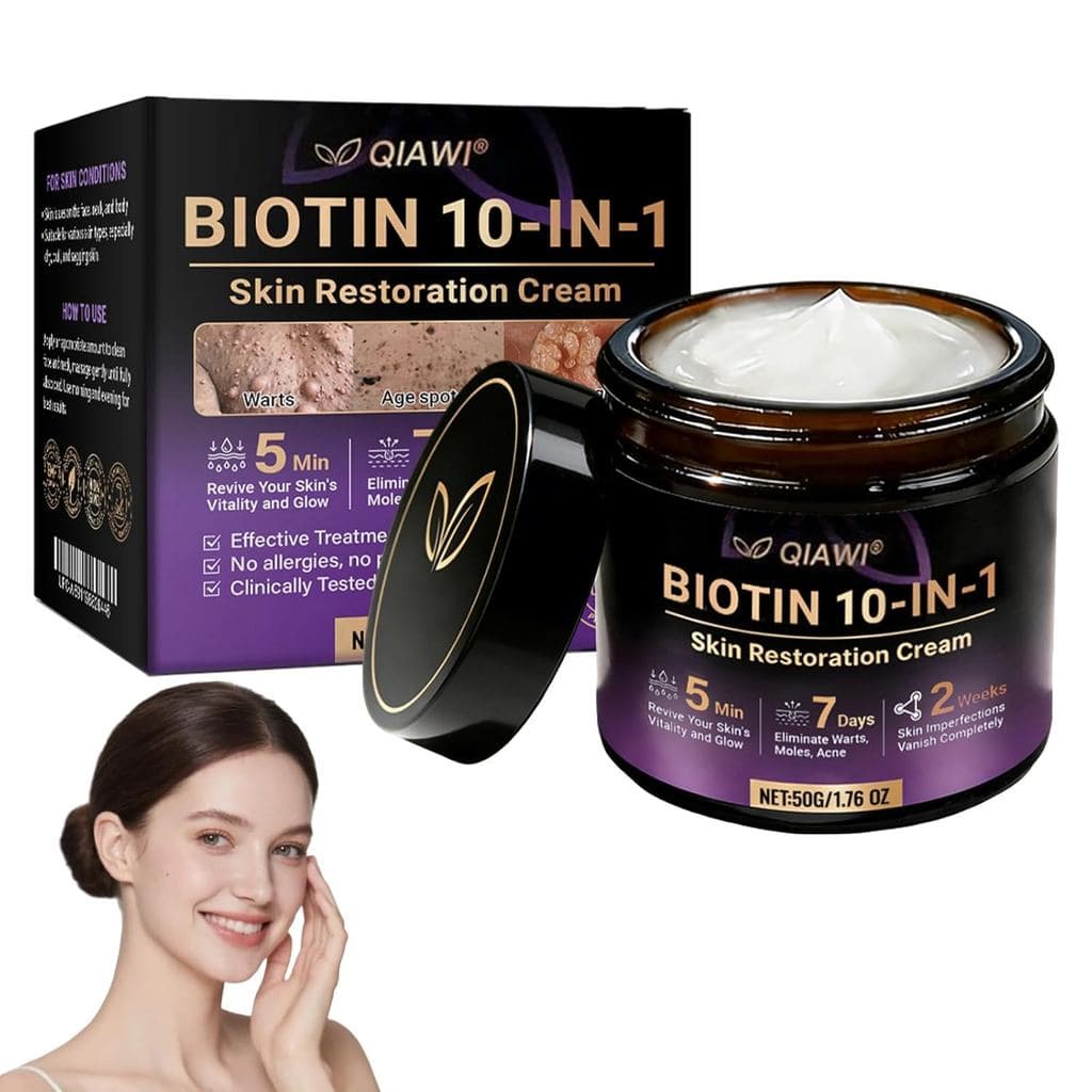 Creme Reparador de Pele Qiawi Biotin 10-em-1, novo creme profissional para cuidados com a pele de 2026 para remoção e re