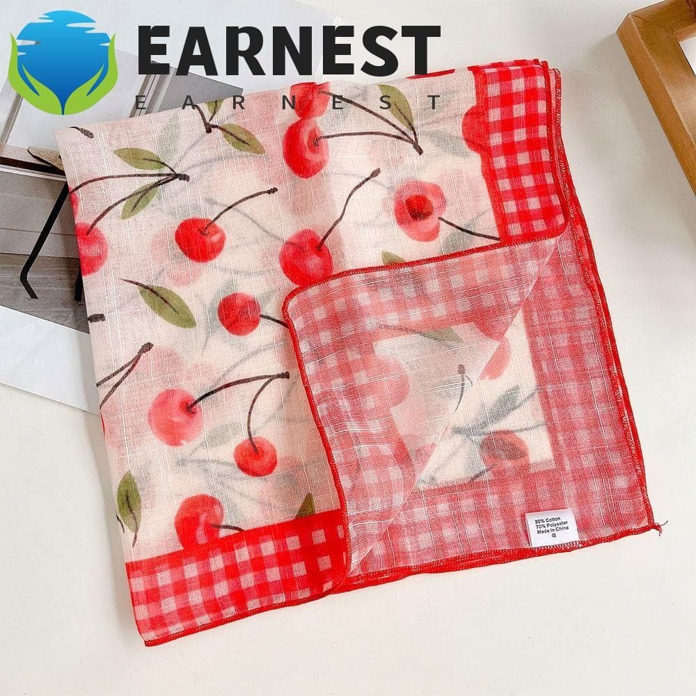 EARNEST Lenço Quadrado Estilo Coreano Cachecóis Cereja Protetor Solar Acessórios De Roupas Pescoço Decorativo Bandanas I