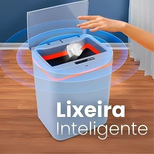 Lixeira Inteligente Recarregável 12 litros Tecnologia Banheiros, Cozinhas, Escritórios ou Quartos