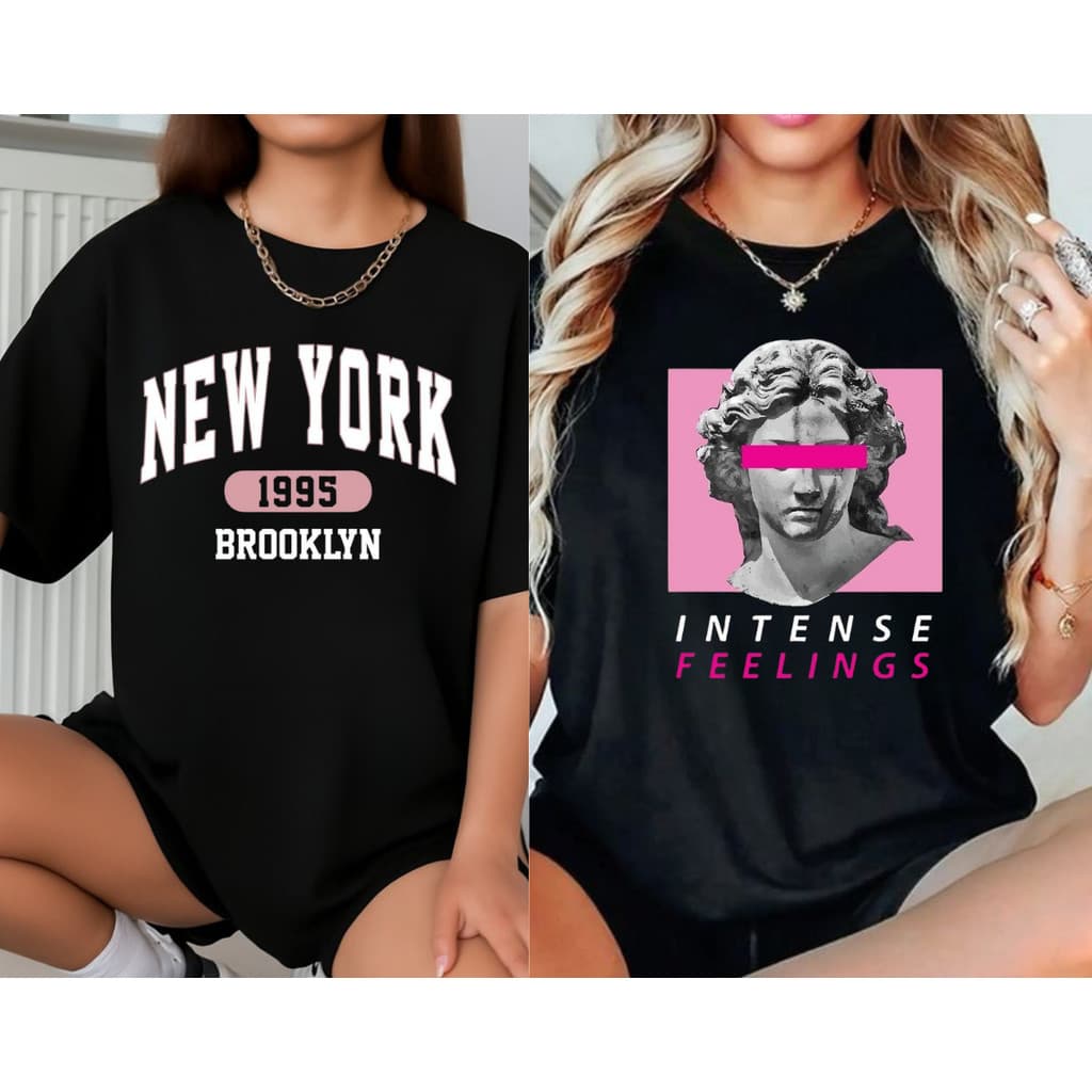 Kit 2 Camisas T-Shirt Oversized Feminina Academia Blusão Camisetas Treino Crossfit Corrida